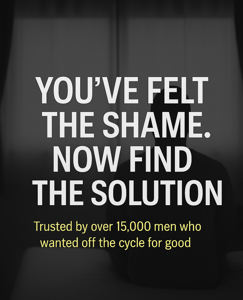 Motivational quote on a dark background with a silhouette of a person.